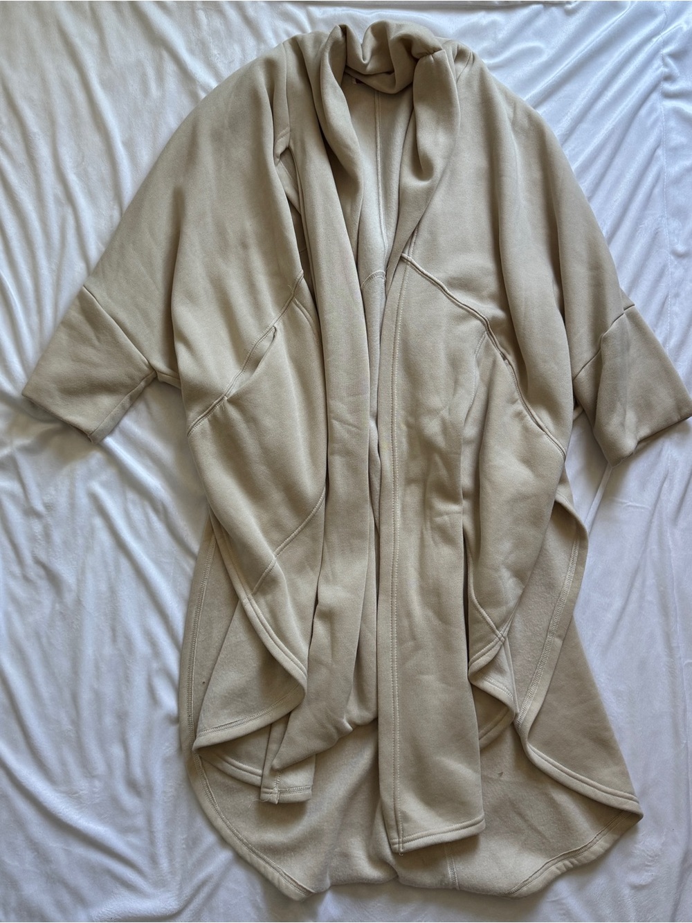 Free People Cream Draped Open Cardigan